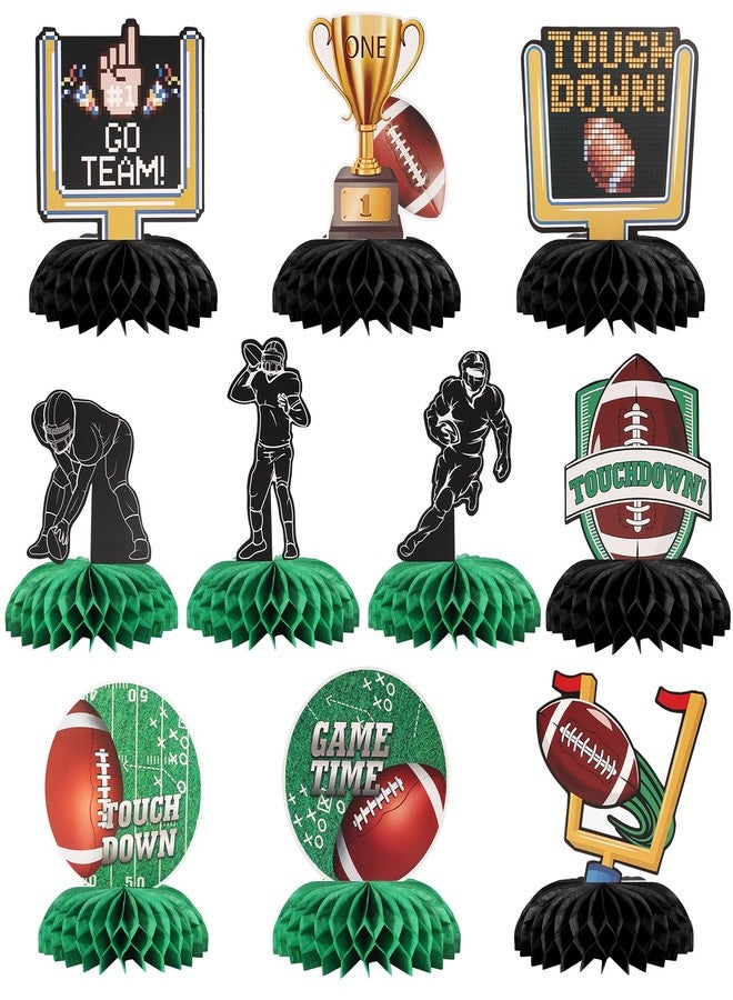 EPDPLAY 10PCS Football Party Decorations Football Table Centerpiece Football Honeycomb Centerpieces Table Toppers for Football Birthday Party Football Gameday Tailgate Party Supplies - Image 1